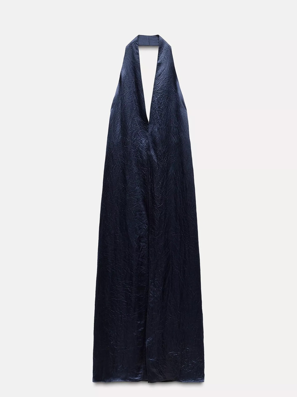 Zara Navy Halter Maxi Dress